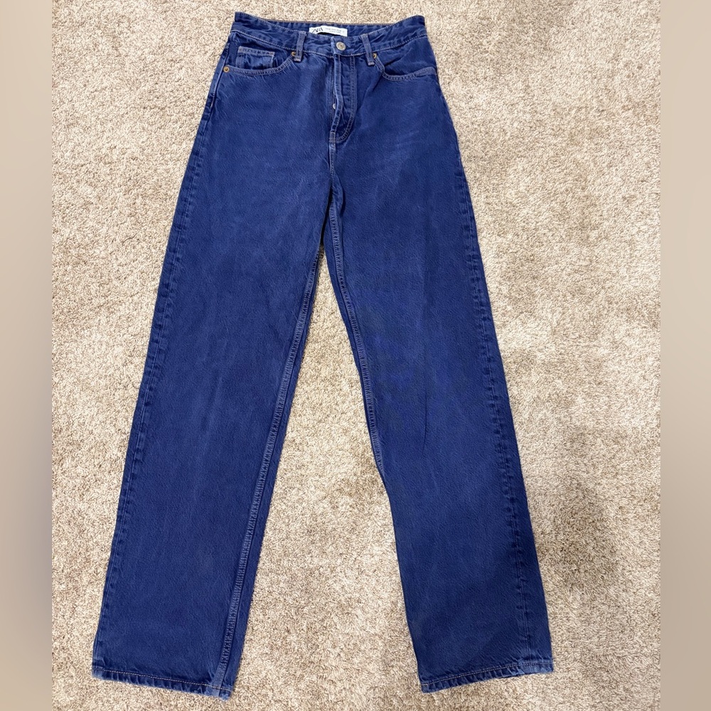 Zara Women’s Deep Blue wide leg Jeans